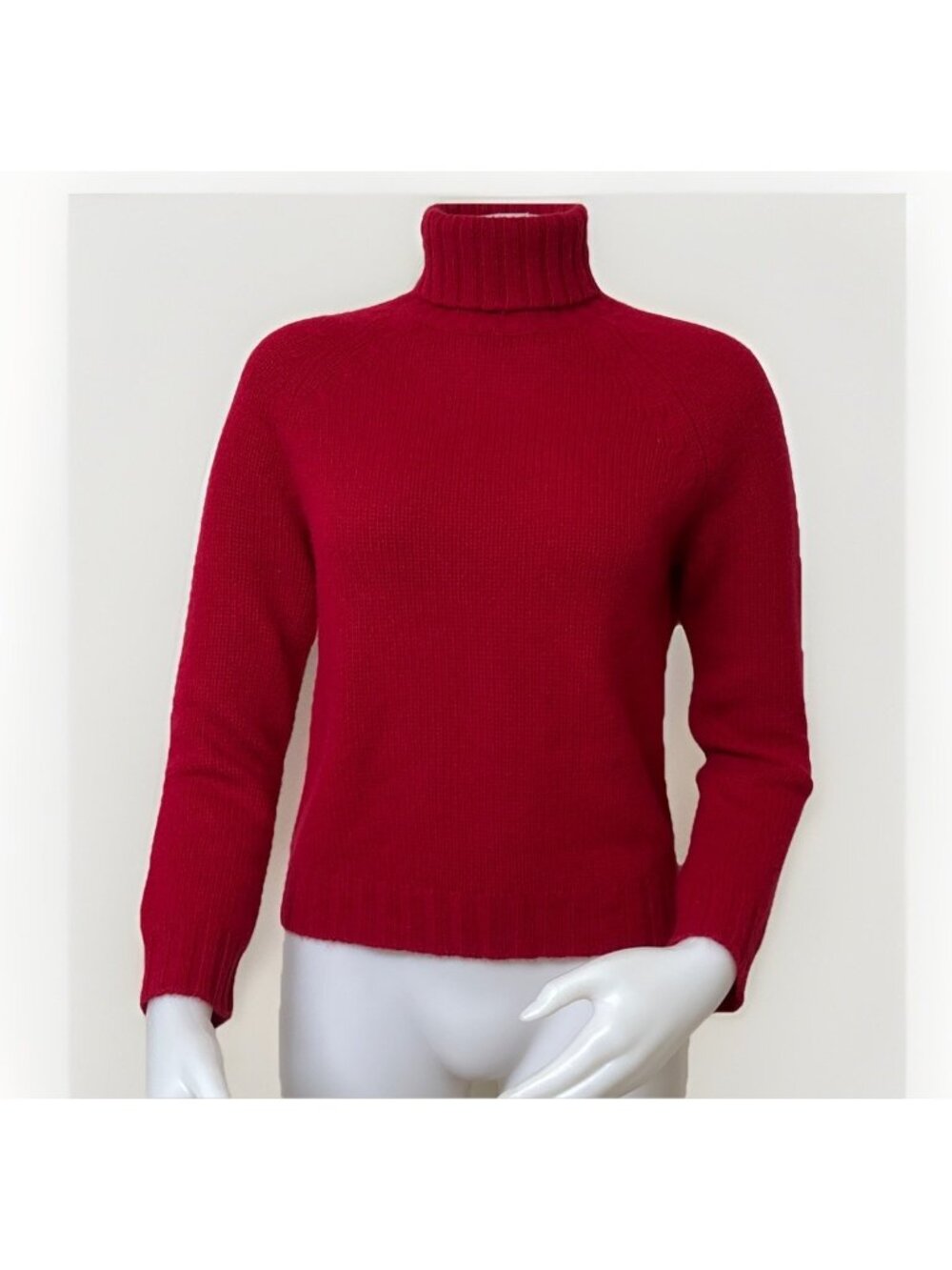 Valerie Stevens 100% Cashmere Sweater Womens S Red Turtleneck 2 Ply Pullover